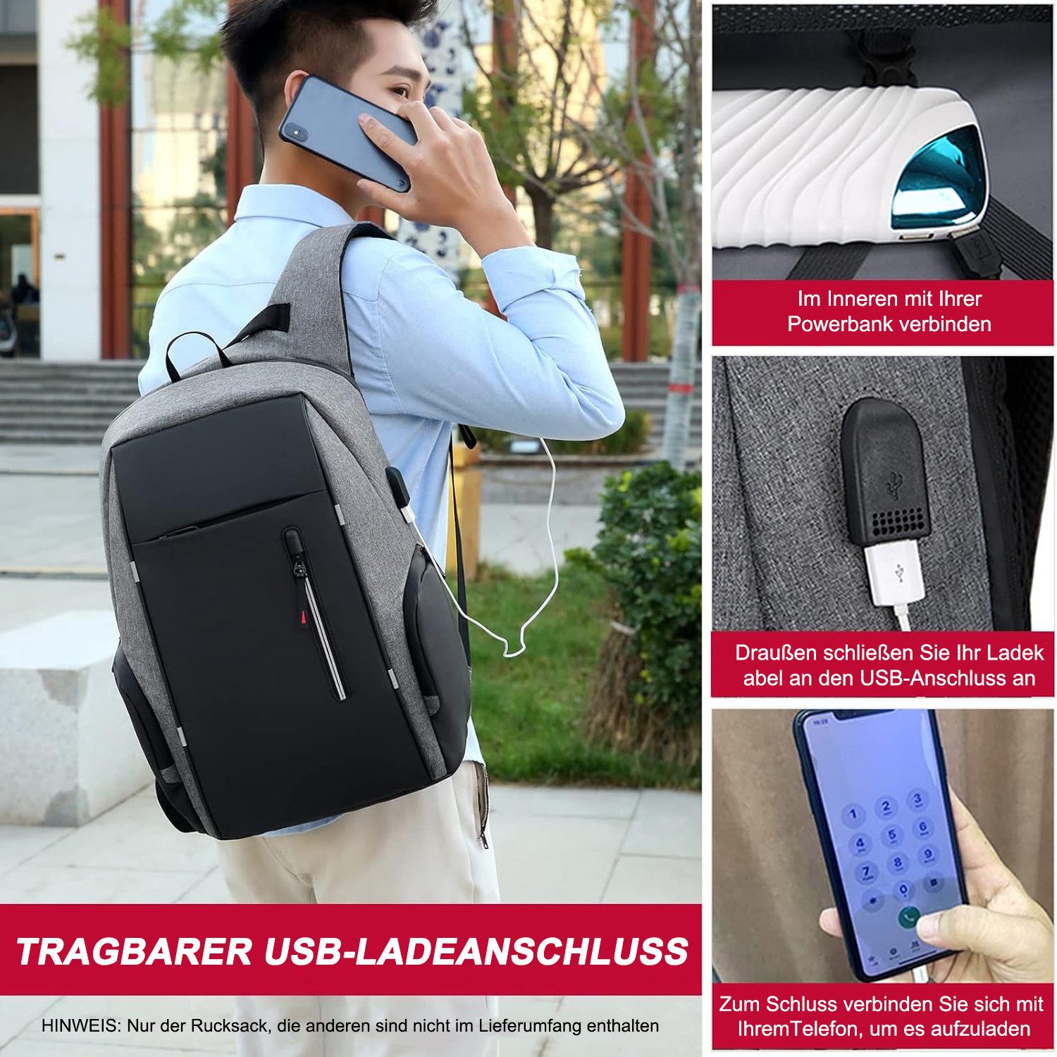 REDOM Laptoprucksack Laptop Rucksack Rucksäcke Schulrucksack günstig online kaufen
