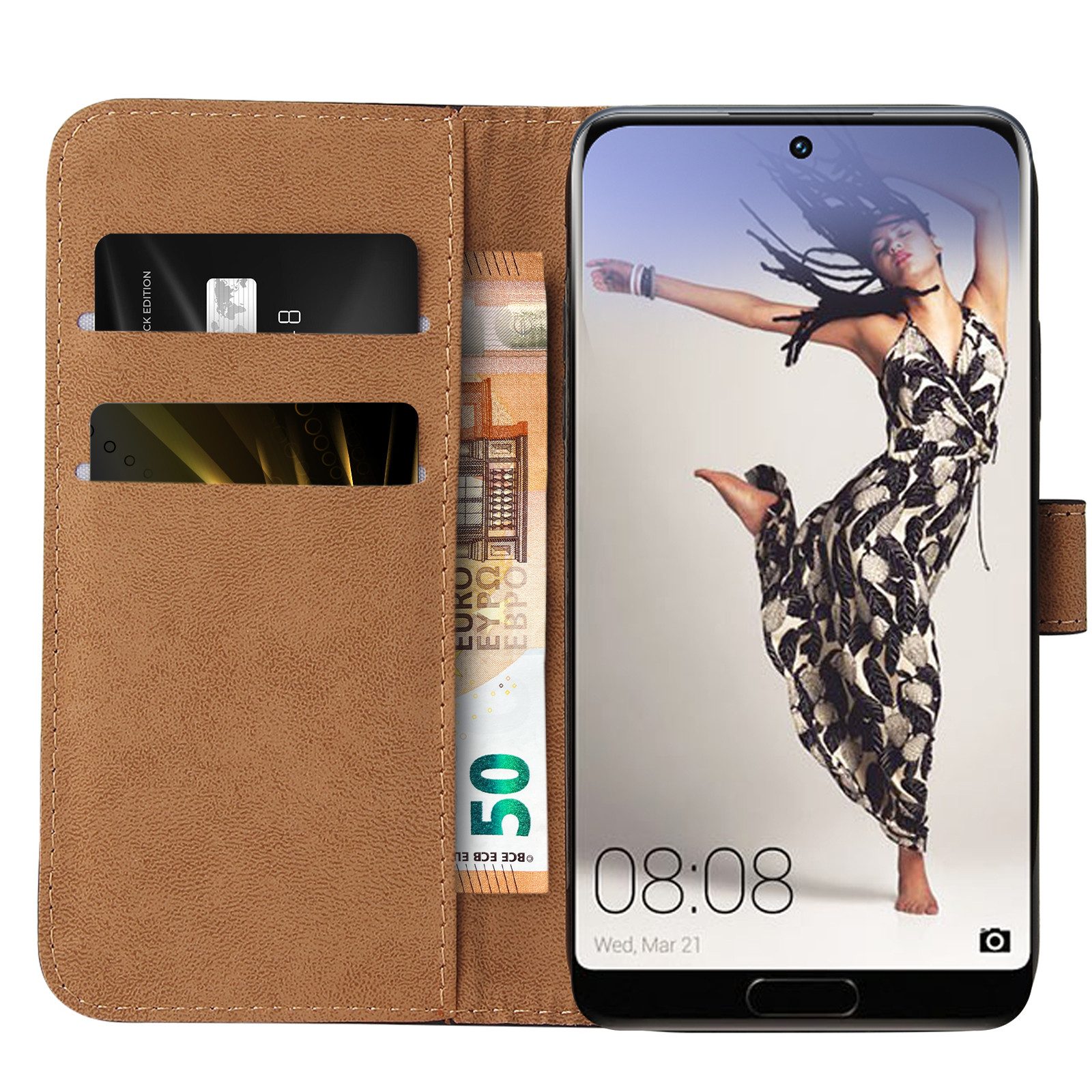 Tec-Expert Handyhülle Klapp Hülle für Huawei P20 Pro 6.1 Zoll, 6.1, Flip Case für Huawei P20 Pro