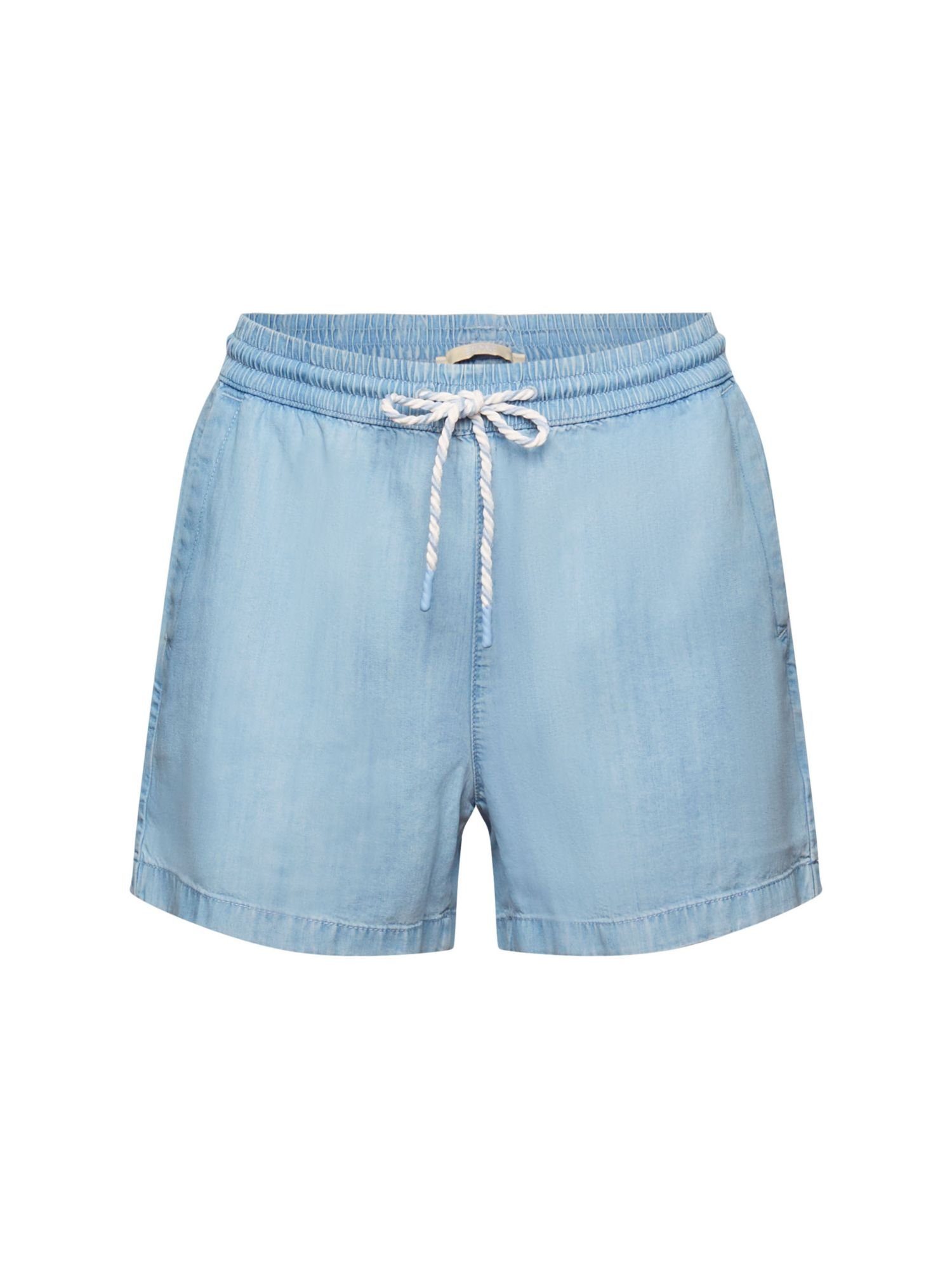 edc by Esprit Shorts Pull-on-Jeansshorts, TENCEL™ (1-tlg) BLUE BLEACHED