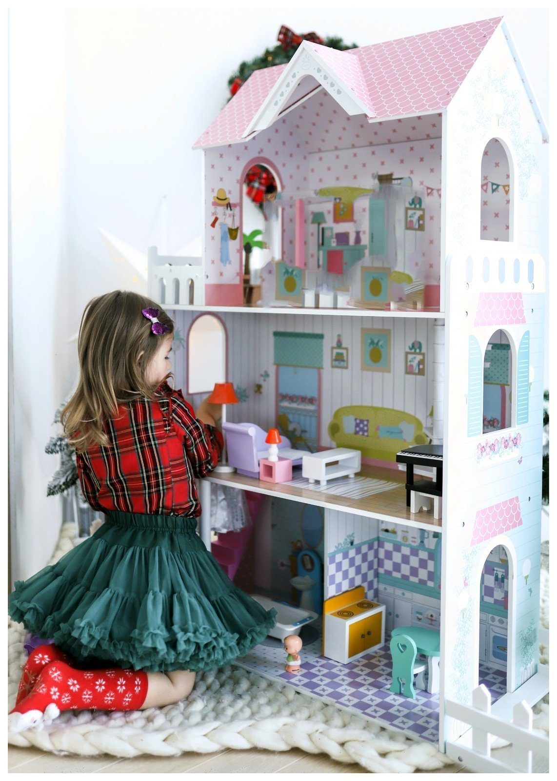 Mamabrum Puppenhaus XXL Holzpuppenhaus, 123 cm, günstig online kaufen