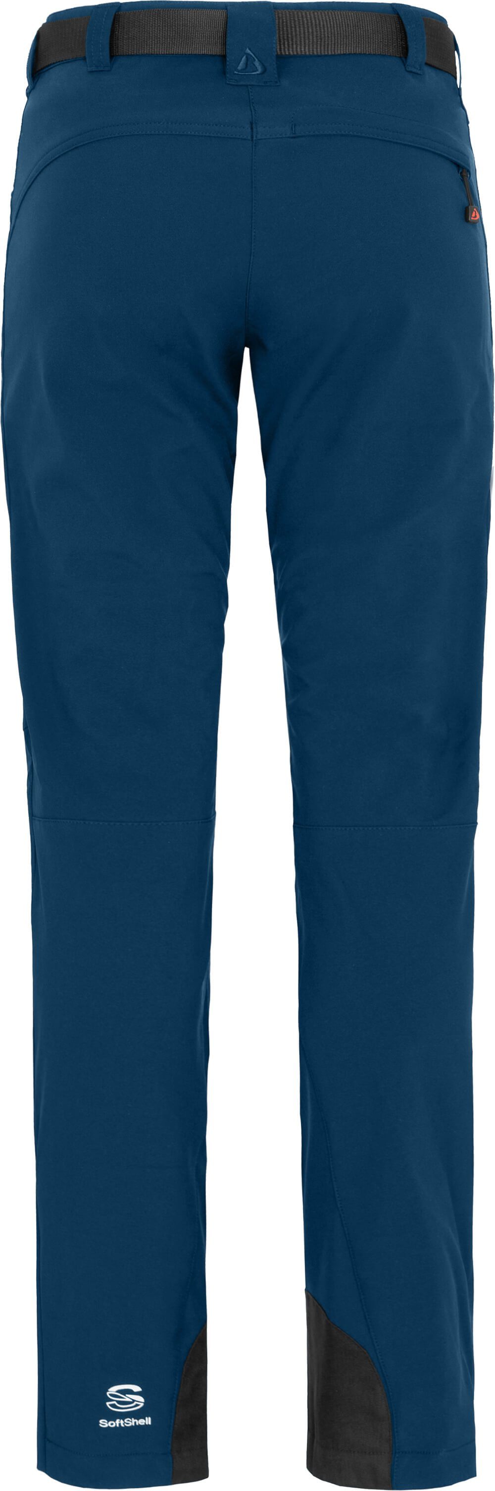 Bergson Outdoorhose MAILA Damen Winter Softshellhose, blau winddicht, warm, Normalgrößen, poseidon