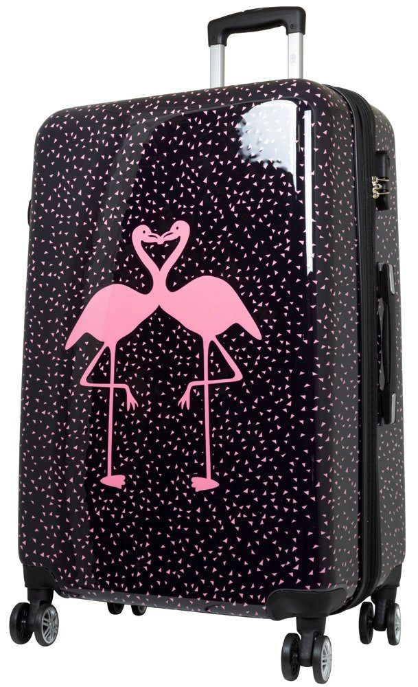 Trendyshop365 Hartschalen-Trolley Flamingo, bunter Koffer mit Motiv, 3 Größ günstig online kaufen