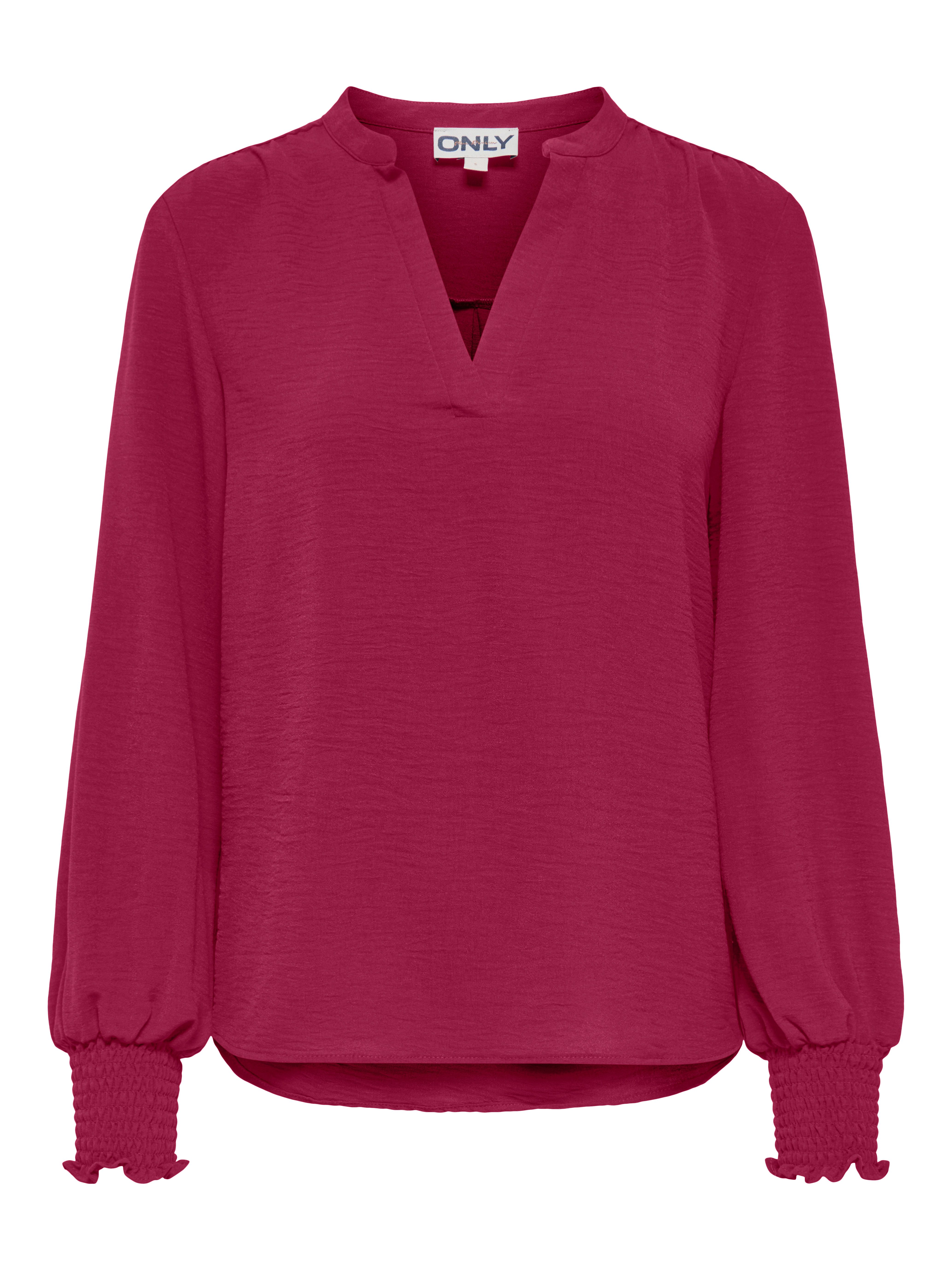 ONLY Blusenshirt ONLMETTE V-NECK LS SMOCK TOP NOOS WVN Kunstfaser, regular fit – Bild 5 von 5