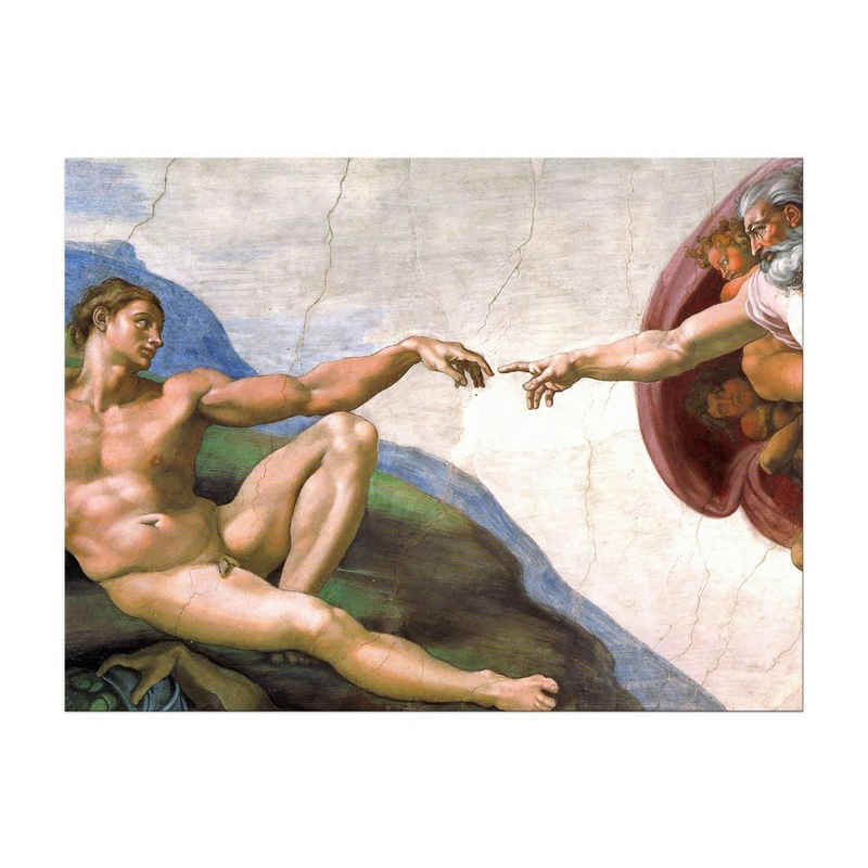 Bilderdepot24 Leinwandbild Alte Meister - Michelangelo - Die Erschaffung Adams, Menschen