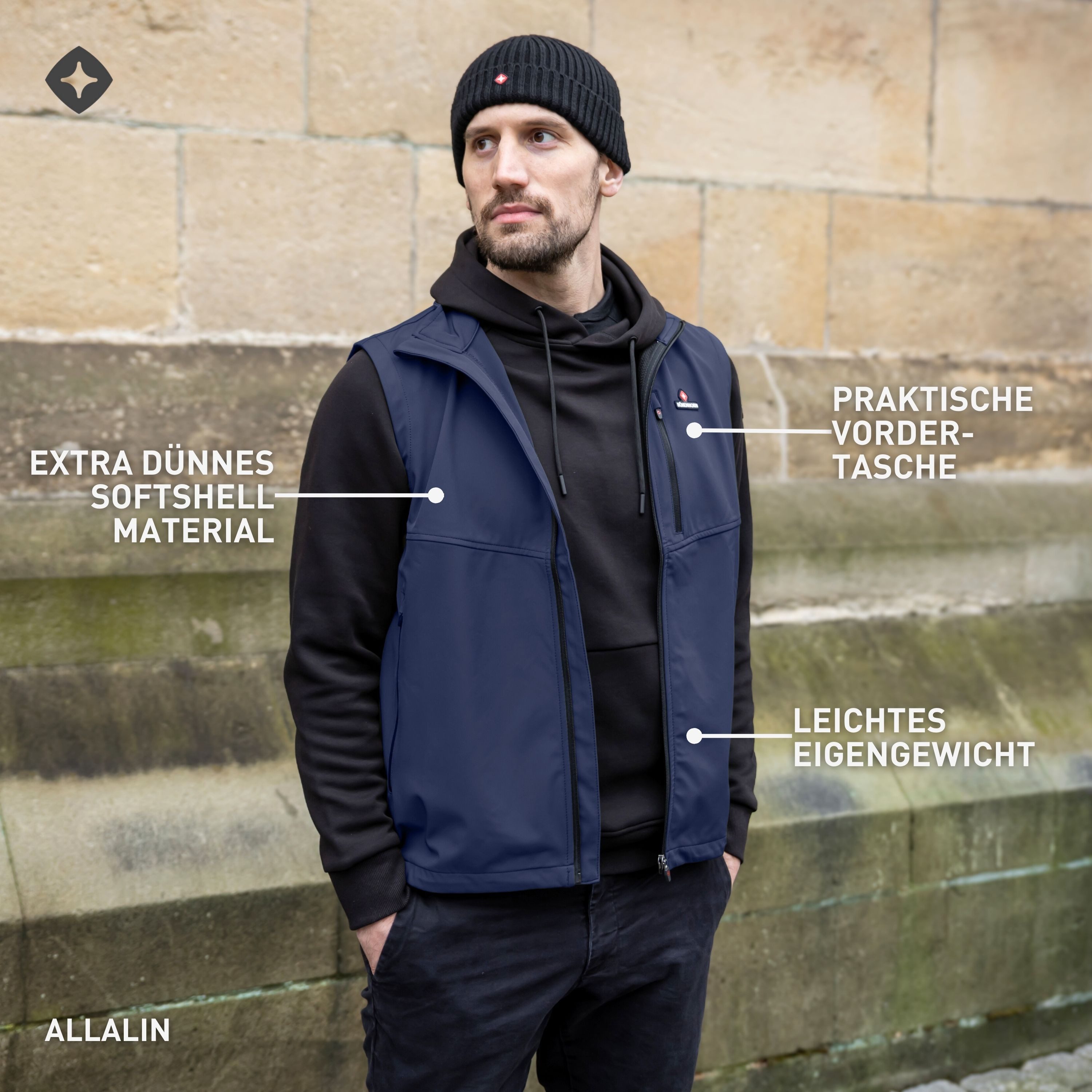 Höhenhorn Softshellweste Allalin Herren Weste Softshell Outdoor Softshellweste