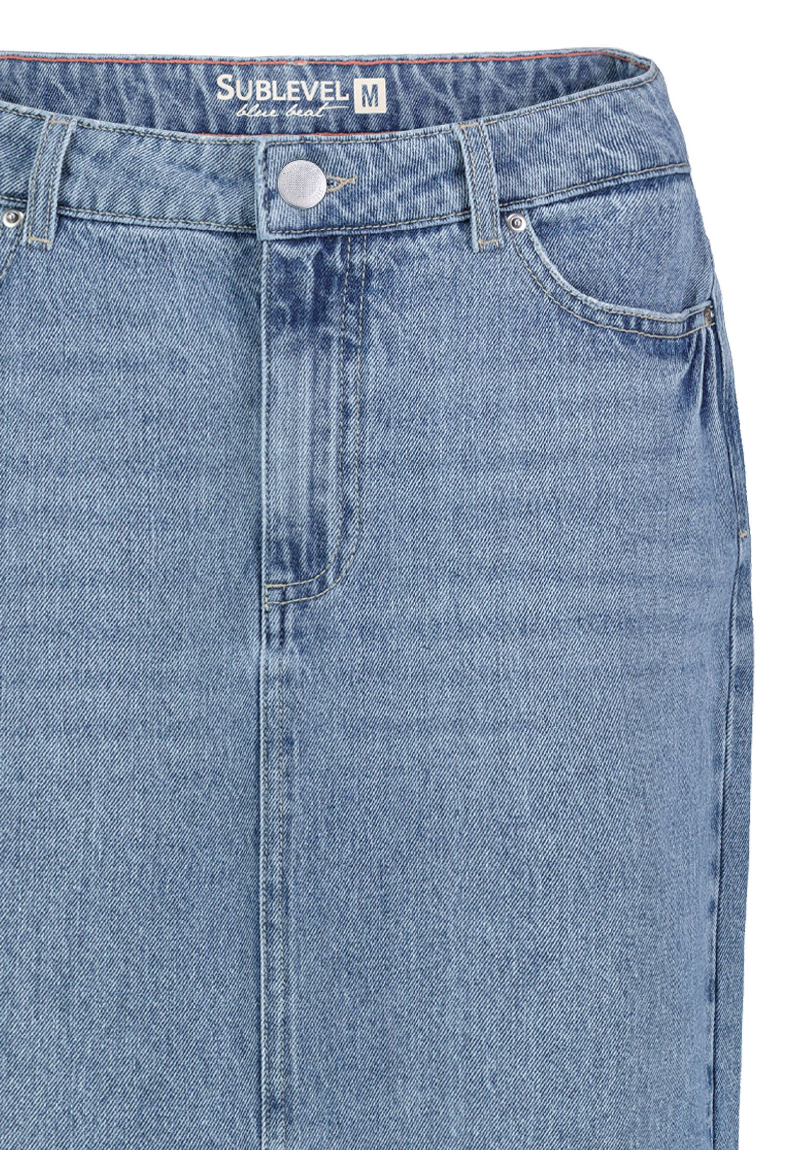 SUBLEVEL Jeansrock Damen Maxi Midi Mini Rock langer Schnitt Denim Stretch – Bild 4 von 5