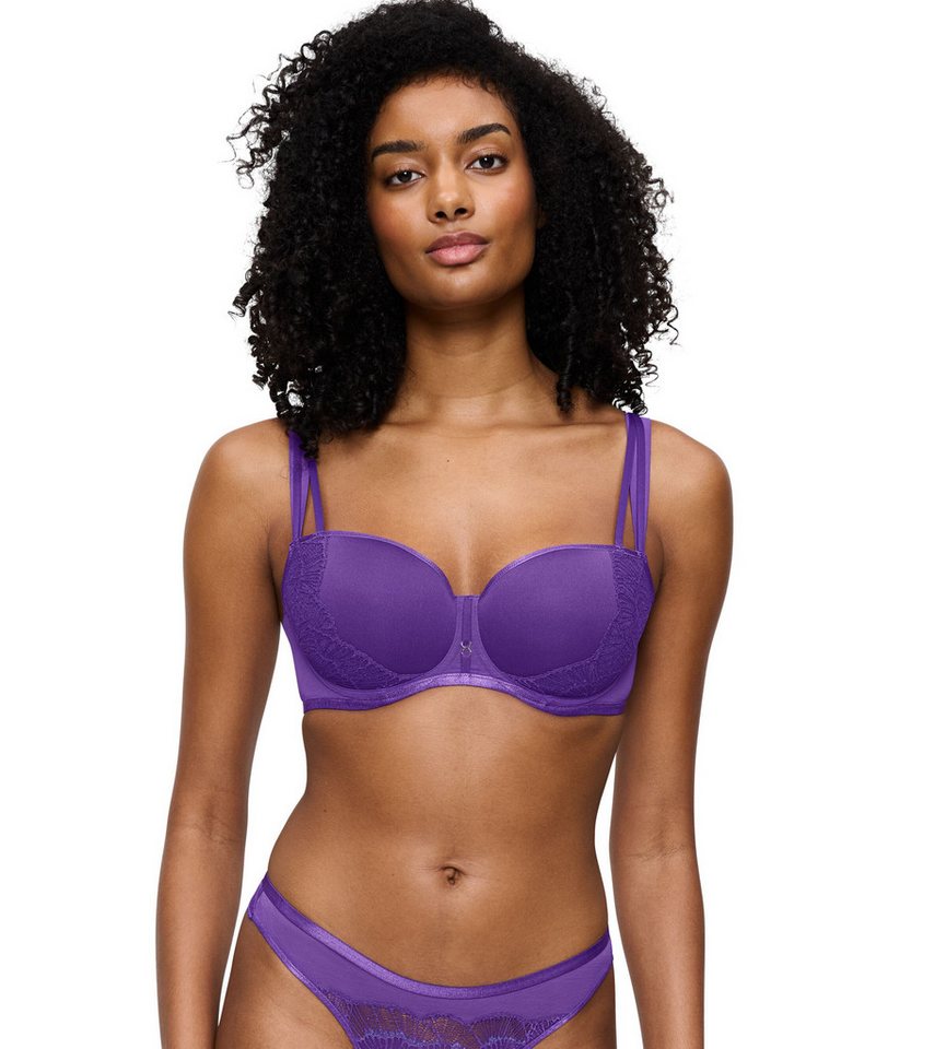 Triumph Balconette-BH Palina Moonlight Kiss Triumph x Palina Rojinski, gefütterte Spacer-Cups, Spitze, Glitzergarn