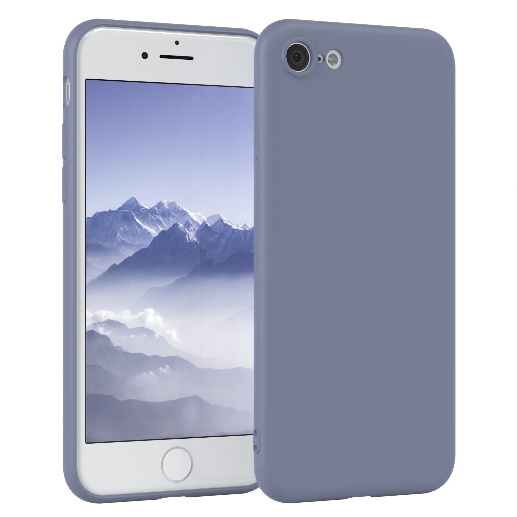EAZY CASE Handyhülle TPU Hülle für Apple iPhone SE 2022/2020 iPhone 8/7 4,7 Zoll, Silikon Schutzhülle mit Kameraschutz Matt Back Cover Soft Eis Blau