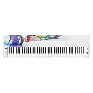 keymaXX Digitalpiano (Keymao CP-5 Digital Piano, 88 Tasten, Hammermechanik, Butterfly Motiv, 238 Sounds, 200 Styles, USB MIDI, Aufnahmefunktion, inklusive Pedal und Netzteil, Weiß Mattiert, Digitalpianos, Homepianos), Digital Piano, Hammermechanik, Butterfly Motiv