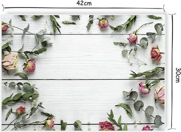 Platzset, Artipics Tischsets Rosen-Kranz Platzsets Abwaschbar Kunststoff 4 Stück je 42 x 30 cm Platzdeckchen Tischauflagen Blumen Tischdeko Küche, Essbereich, Gäste, Drinnen, Draußen, Artipics Tischkunst, (1-St)