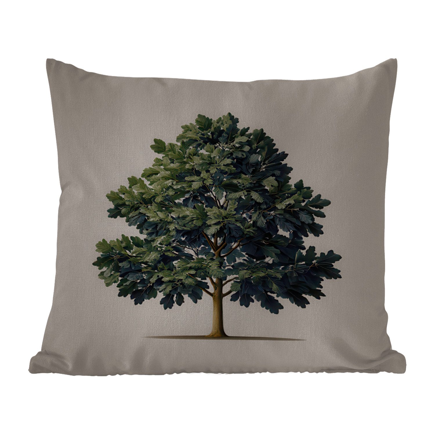 MuchoWow Dekokissen Eichenbaum - Schatten - Glatt, Kissenbezüge, Kissenhülle, Kissen, Outdoor, 40x40 cm
