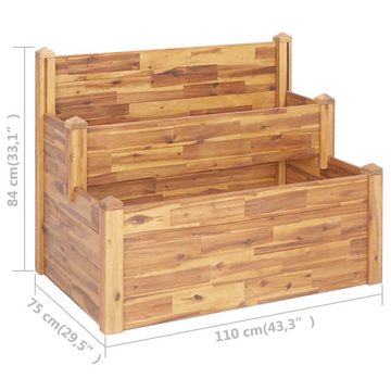 vidaXL Hochbeet Pflanzkübel auf 2 Ebenen 110 x 75 x 84 cm Massivholz Akazie Holz