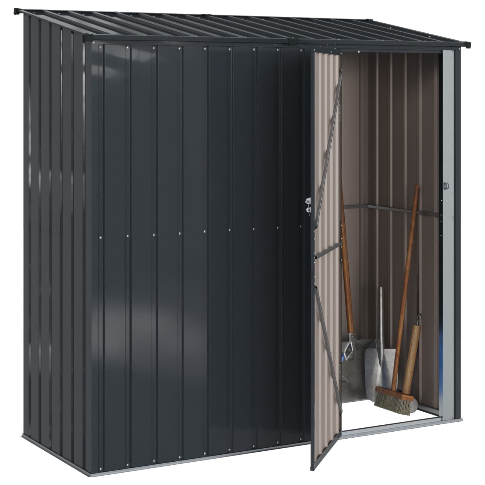 vidaXL Gartenhaus Gartenhütten Anthrazit 203 x 85,5 x 200 cm Metall