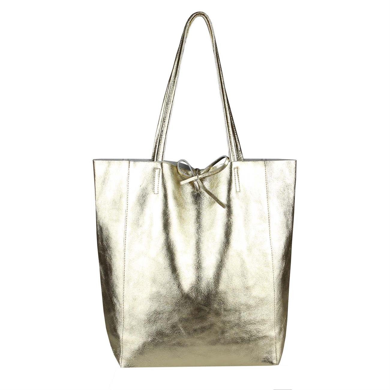 ITALYSHOP24 Schultertasche Made in Italy Damen Premium Leder SHOPPER Tasche günstig online kaufen