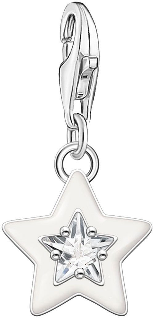 THOMAS SABO Charm Stern mit Steinen und Kaltemaille, mit Glas-Keramik Stein oder Zirkonia (synth)