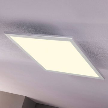 Lindby LED Panel Livel, LED-Leuchtmittel fest verbaut, universalweiß, Modern, PMMA, Aluminium, weiß, silber, 1 flammig, inkl. Leuchtmittel