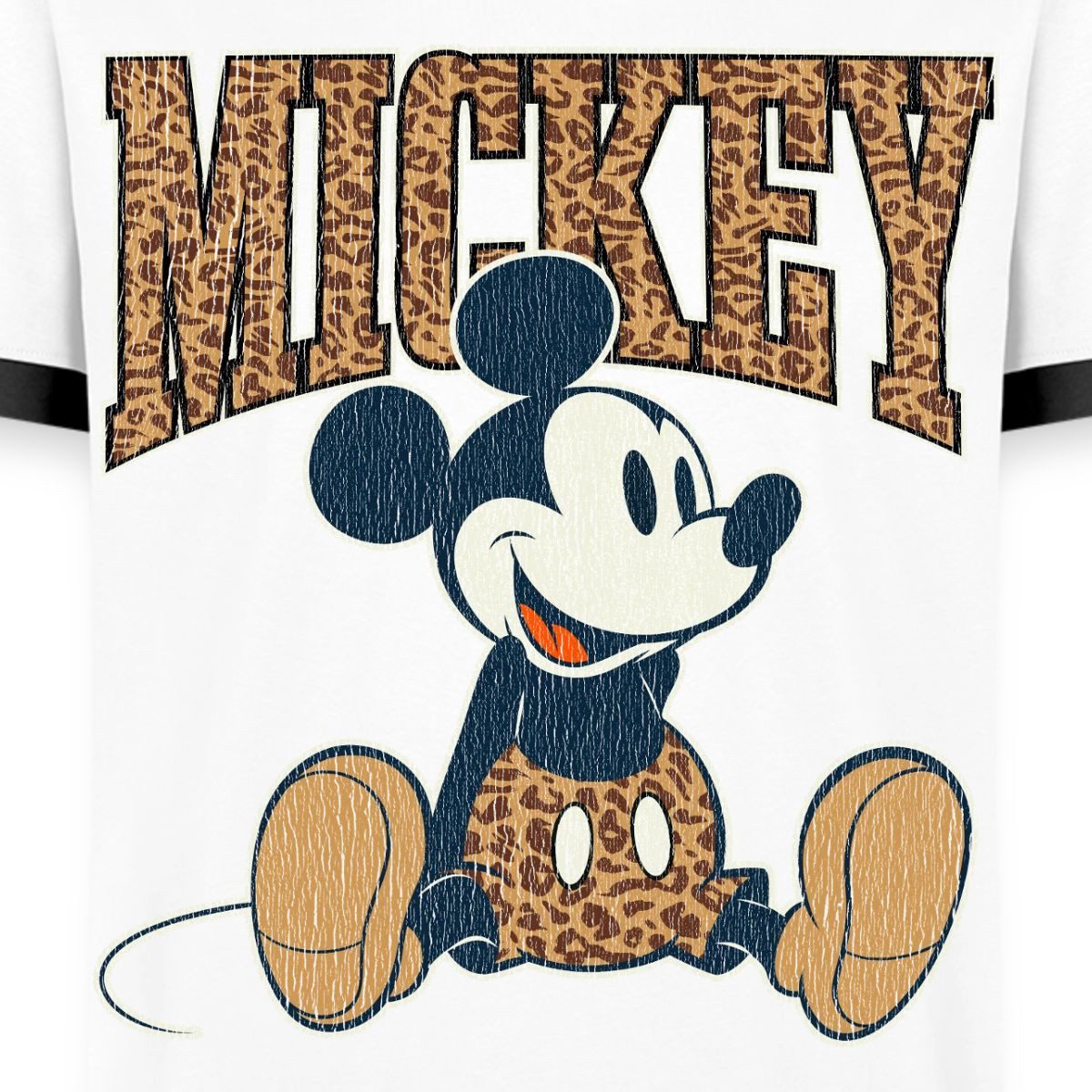 Spreadshirt T-Shirt Mickey & Minnie Mickey Mouse Leo Look Männer Kontrast T-Shirt (1-tlg)