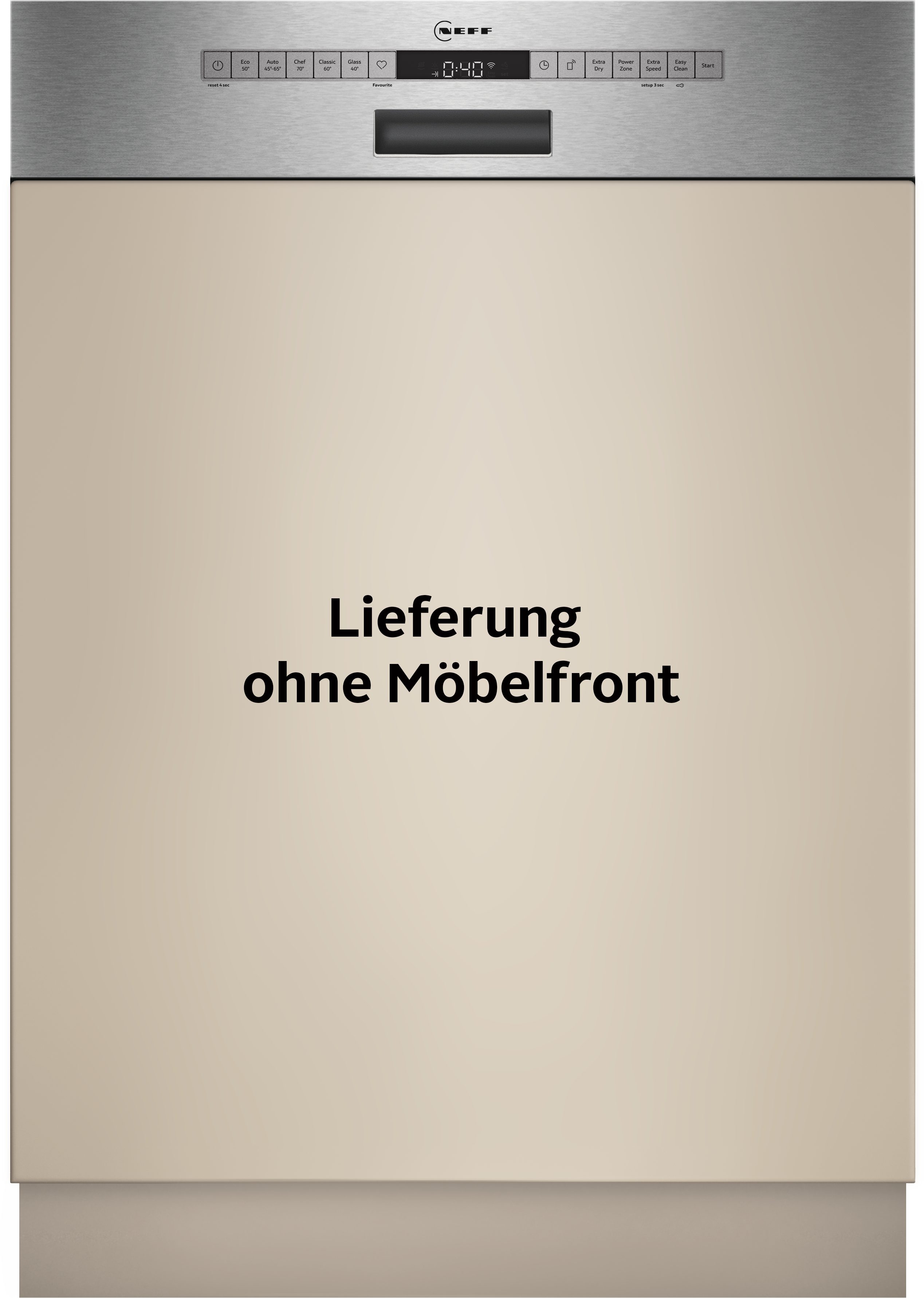 NEFF teilintegrierbarer Geschirrspüler N 50 S145HTS06E, 13 Maßgedecke, Flex 1 Korbsystem - klappbare Elemente im Unterkorb