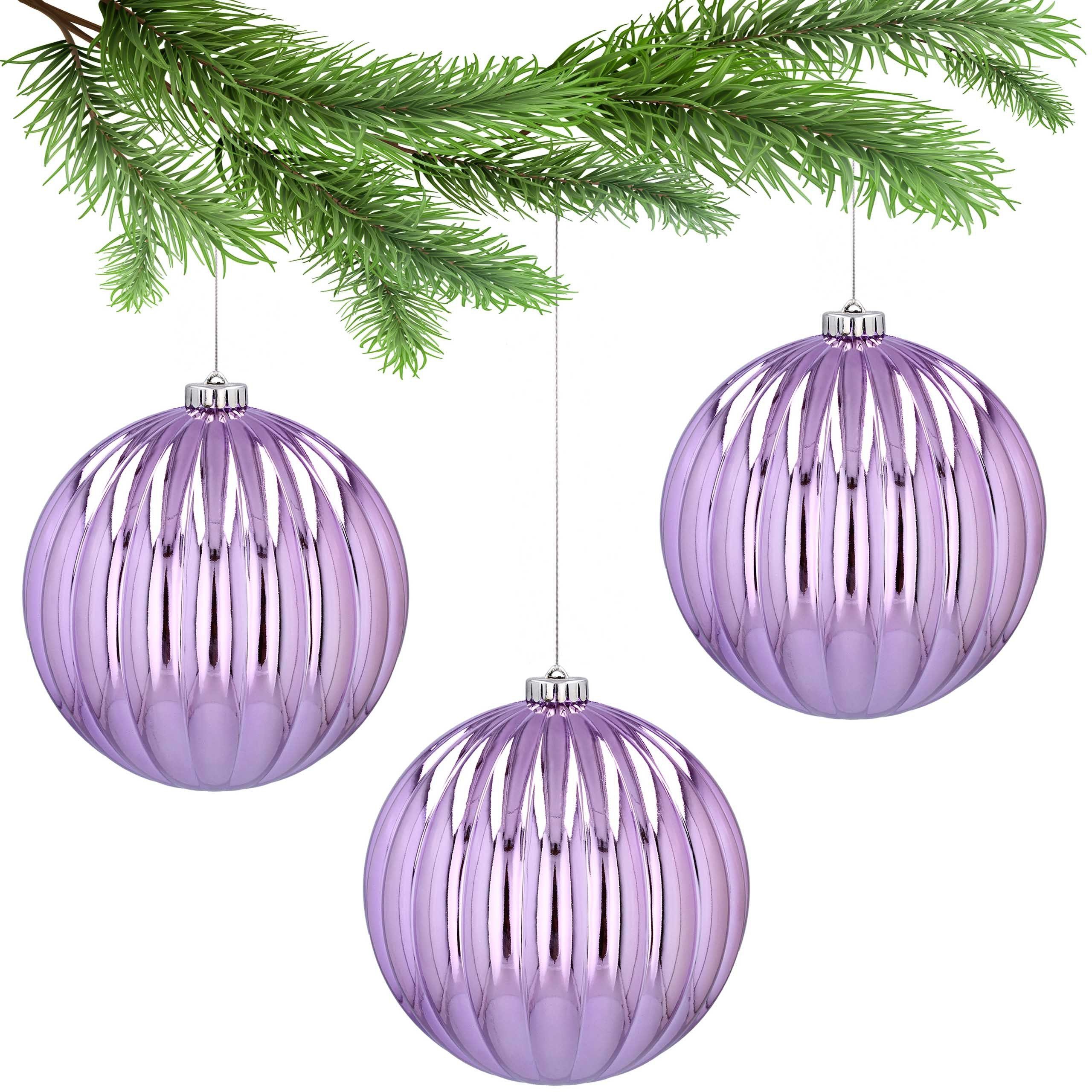 Sarcia.eu Weihnachtsbaumkugel Lila kugeln,Set aus Kunststoff 15cm, 3Stück x 1Pack