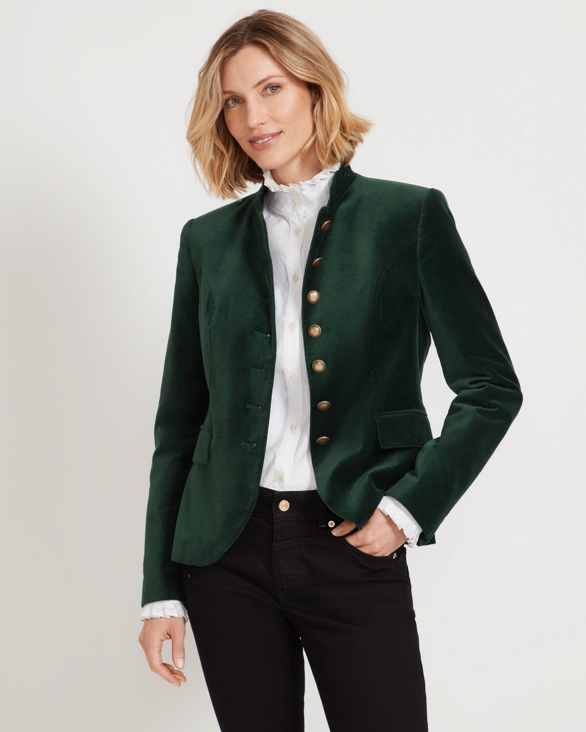 Reitmayer Trachtenjacke Stehkragenjacke Samt – Bild 4 von 5