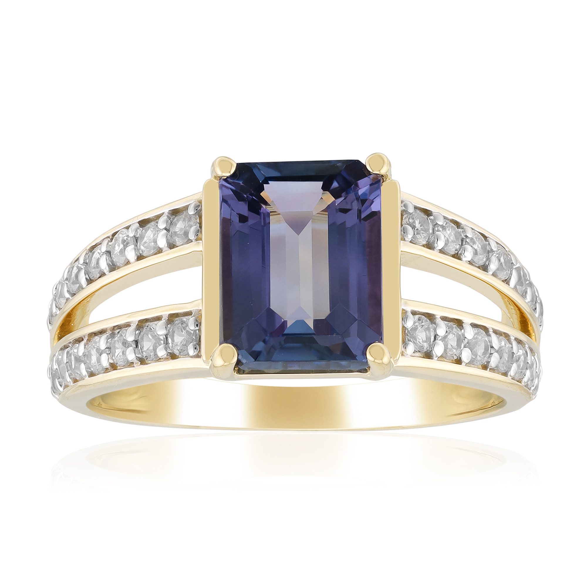 Cavill Goldring Goldring mit violettem Tansanit, 1,76 Karat, 375er Gold (1-tlg)