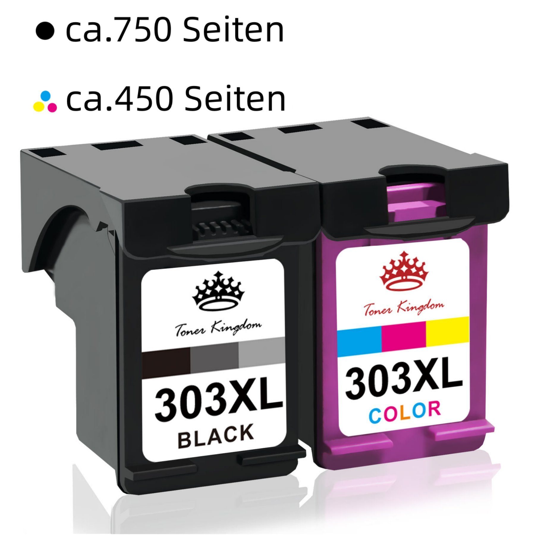 Toner Kingdom Kompatibel für HP 303 XL 303XL Envy Photo 6230 6258 7120 7130 Tintenpatrone