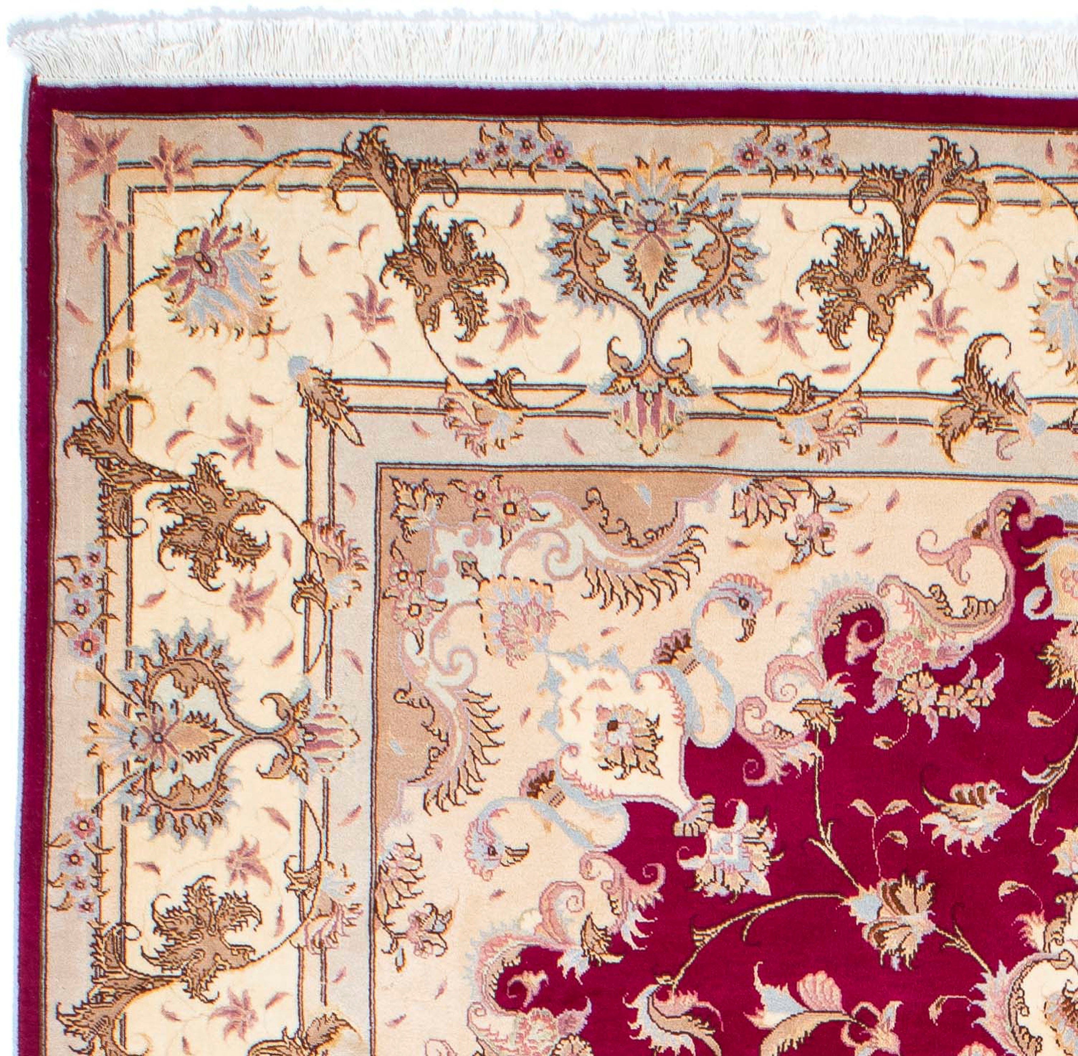 Orientteppich Perser - Täbriz - mm, Einzelstück morgenland, Zertifikat x Höhe: rot, cm 242 Royal 7 - mit 168 Handgeknüpft, rechteckig, - Wohnzimmer