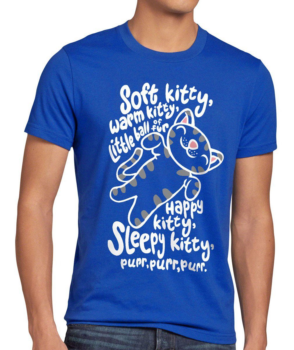 Print-Shirt happy T-Shirt big sleepy blau cat katze bang cooper Herren sheldon theory style3 penny Kitty Soft