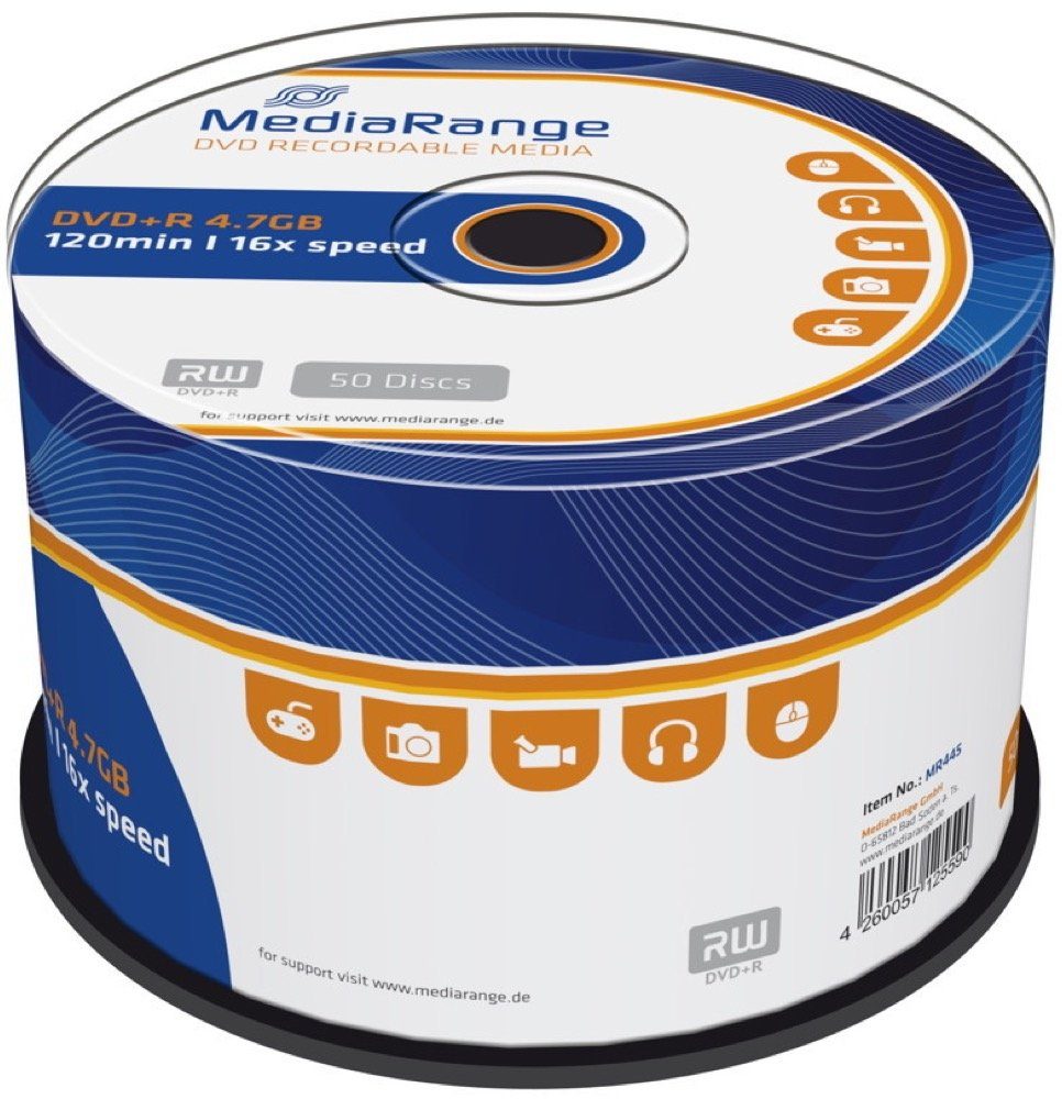 Mediarange DVD-Rohling 50 Mediarange Пробелы DVD+R 4,7GB 16x Spindel