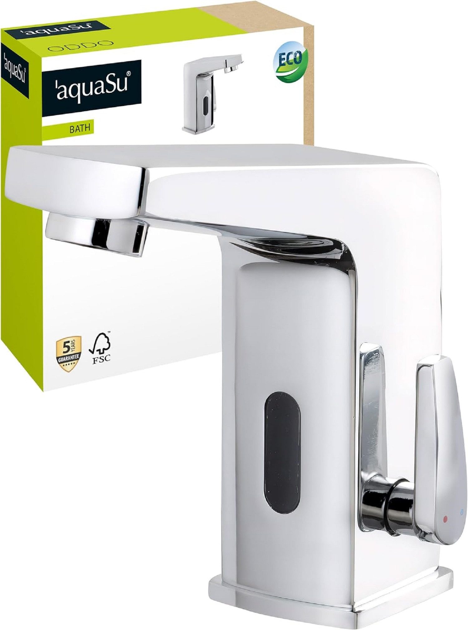 aquaSu Waschtischarmatur Sensor Waschtischarmatur Oddo, mit Wasserspar-Mischdüse, Pop-Up