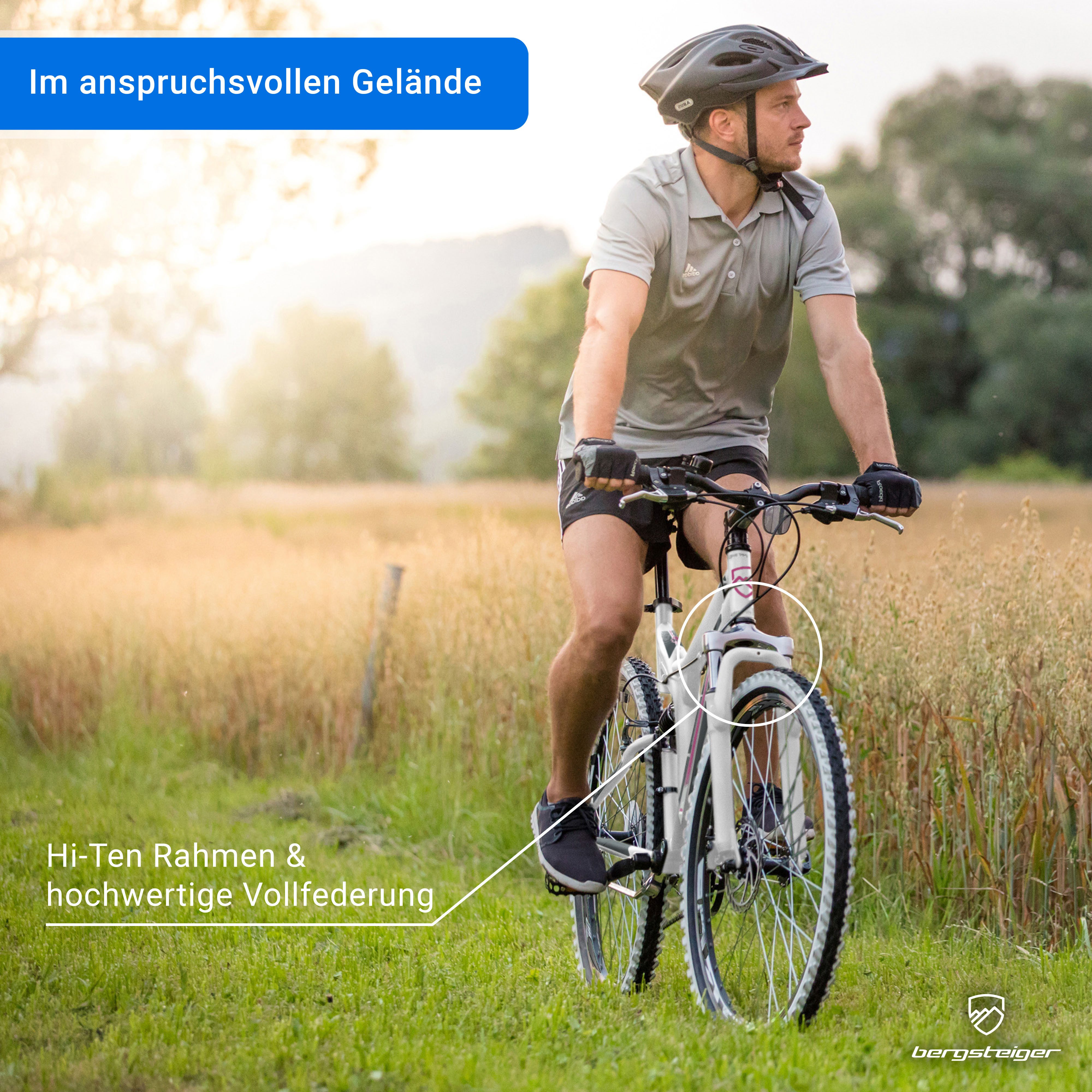 bergsteiger Mountainbike Phoenix 26 Zoll, geeignet ab 160 cm, Damen, Herren, 21 Gang Shimano Tourney RD-TY300 Schaltwerk, Kettenschaltung, Scheibenbremse, V-Brake