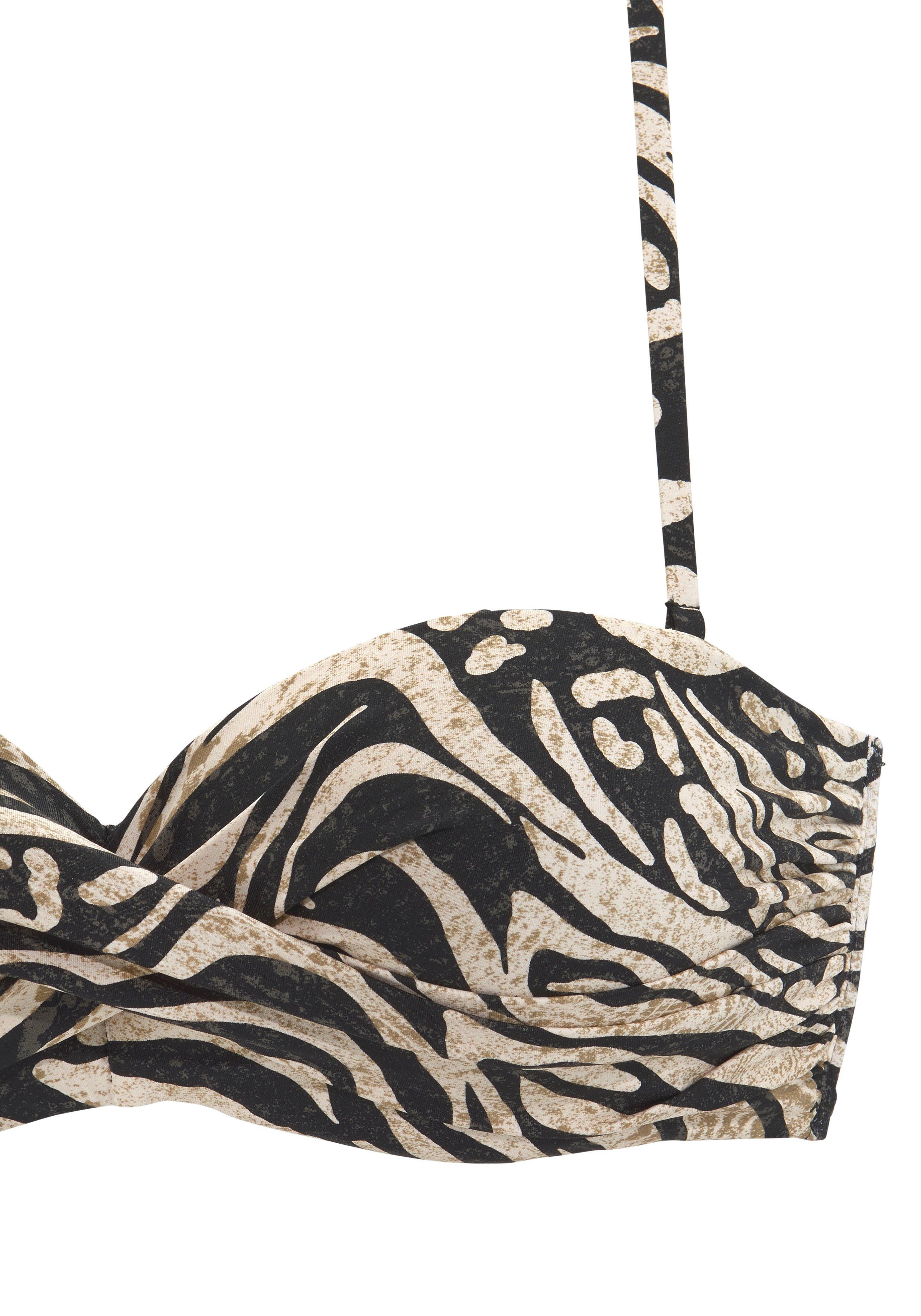Bruno Banani Bügel-Bandeau-Bikini in trendigem Animalprint