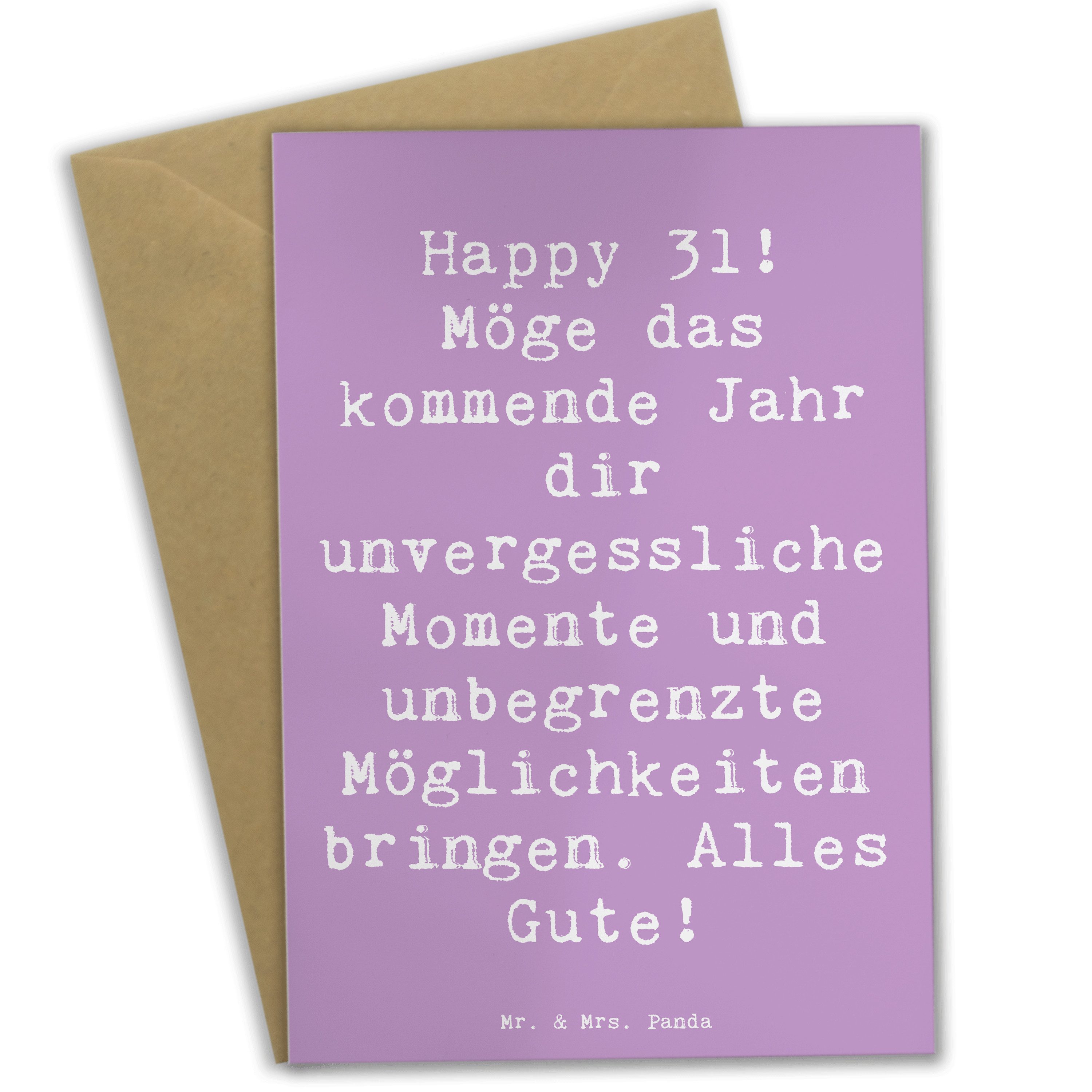 Grußkarte Spruch 31. Geburtstag - Lavendeltraum - Geschenk, unvergessliche Mome
