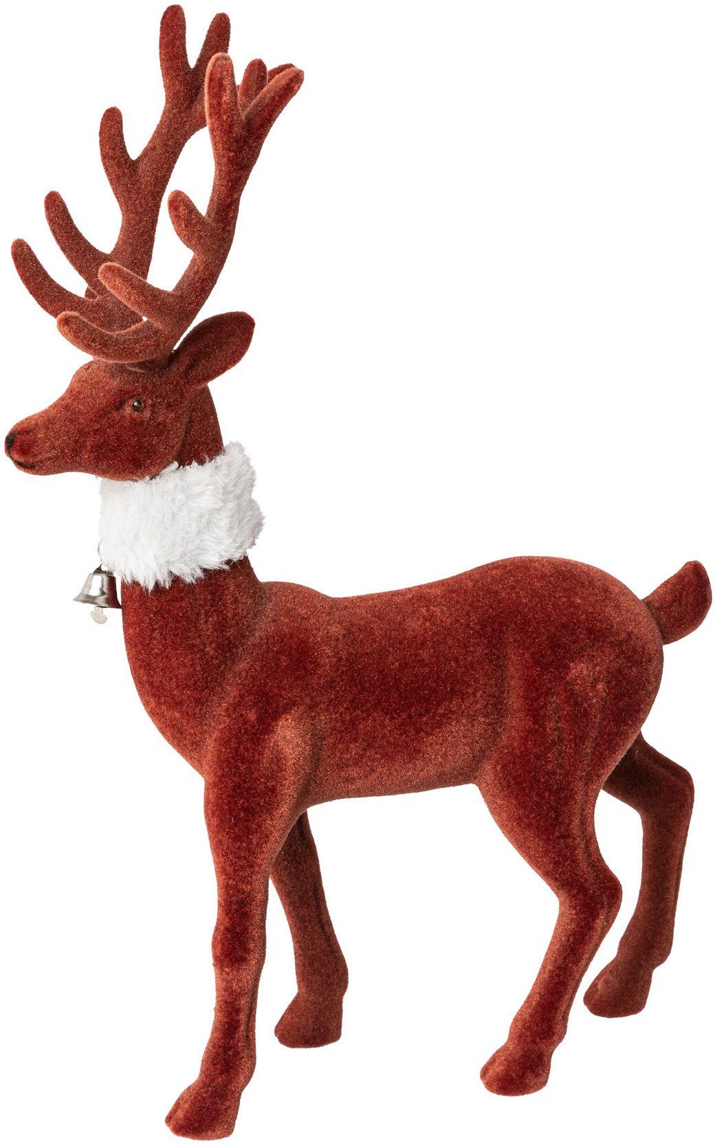 Hirsch, Creativ feiner deco mit rot Samtoberfläche Weihnachtsdeko St), Weihnachtsfigur (4