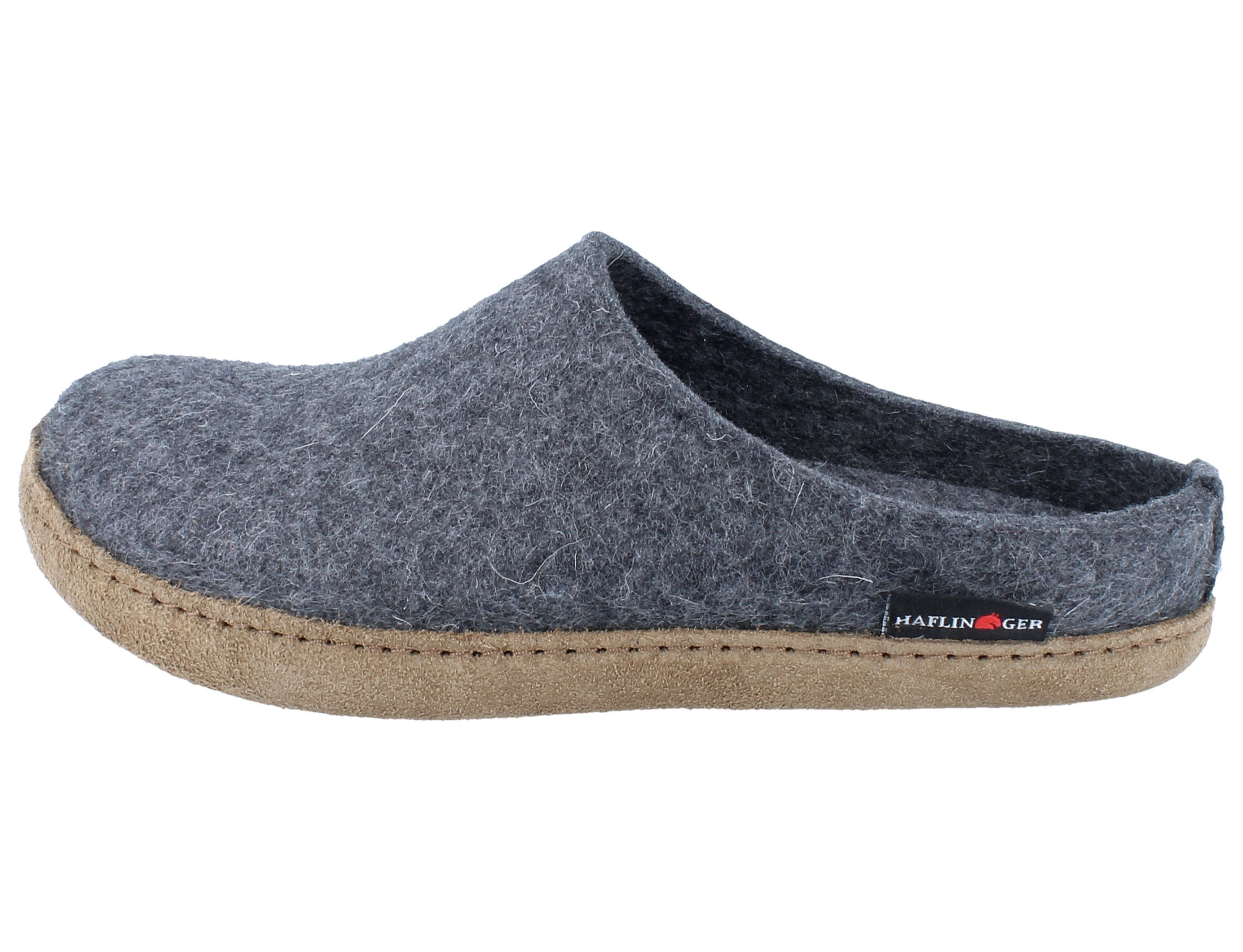 Haflinger HAFLINGER Emil´s Toffel anthrazit/Wollfilz - Größe: 39 Hausschuh Wechselfußbett