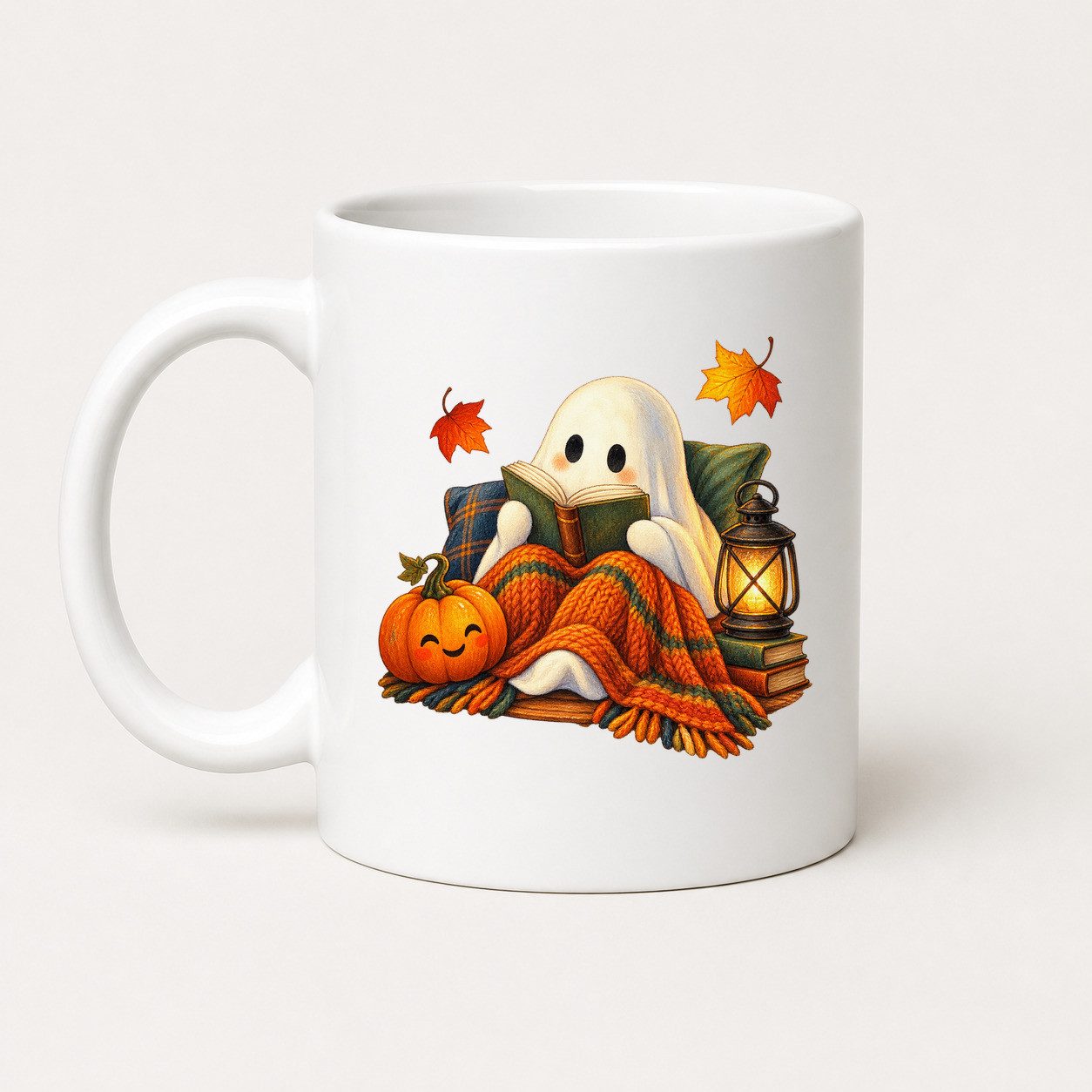 WS-Trend Tasse Halloween Tasse Lesegeist 325 ml Keramik Cozy Geschenkidee, Keramik