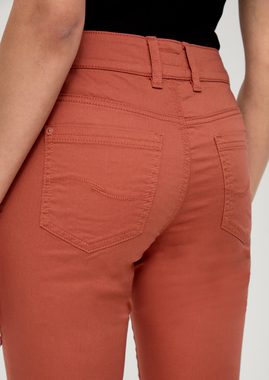 QS Shorts Slim: Capri aus Baumwollsatin