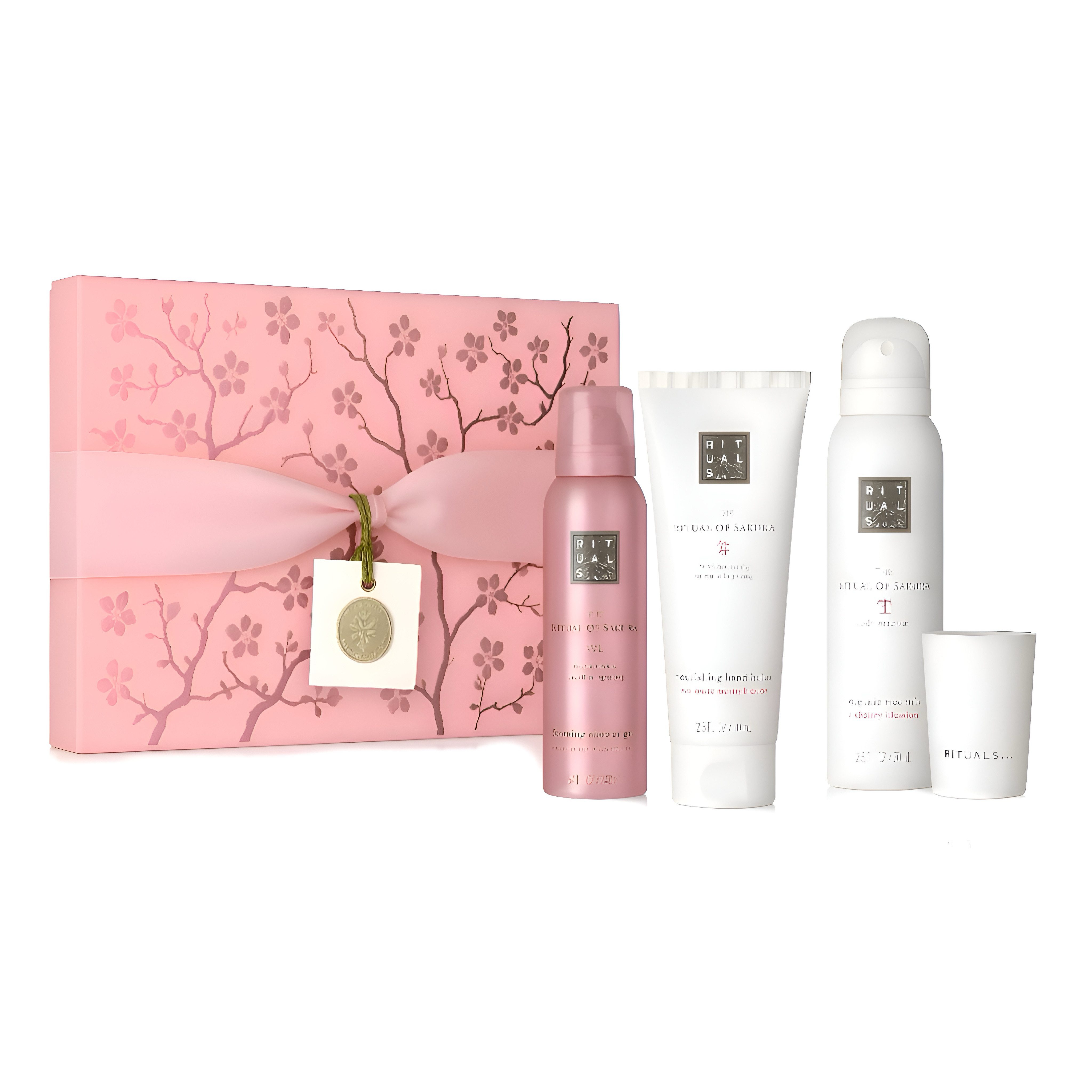 Rituals Pflege-Geschenkset Rituals The Ritual of Sakura S Schaum Peeling Duftkerze Luxuriöses Wellness-Set, 5-tlg., Luxuriöse Hautpflege & Entspannung Duft