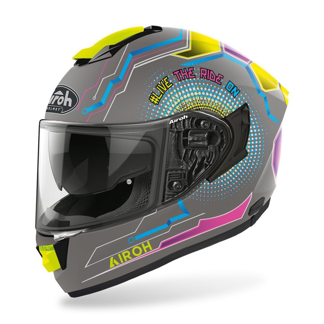 Airoh Motorradhelm ST.501 Power Helm, vorbereitet für Kommunikationssystem,integriertes Sonnenvisier