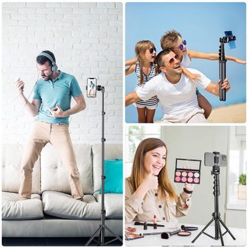 CALIYO Professionelles Handy Stativ, Selfie Stick Stativ mit Fernauslöser Gimbal (Einstellbare Höhe)