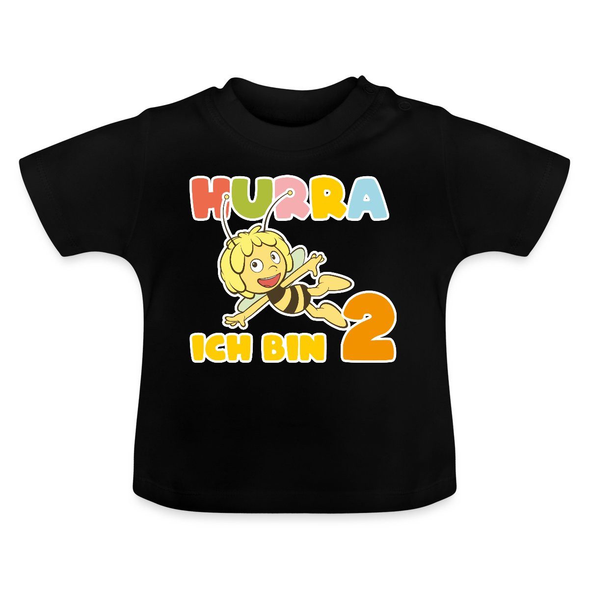 Spreadshirt T-Shirt Biene Maja Hurra Ich Bin 2 Zweiter Geburtstag Baby Bio-T-Shirt mit Run (1-tlg)