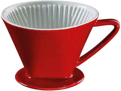 Cilio Permanentfilter Cilio Kaffeefilter Gr. 4 Kaffeebereiter Keramik Rot 106121