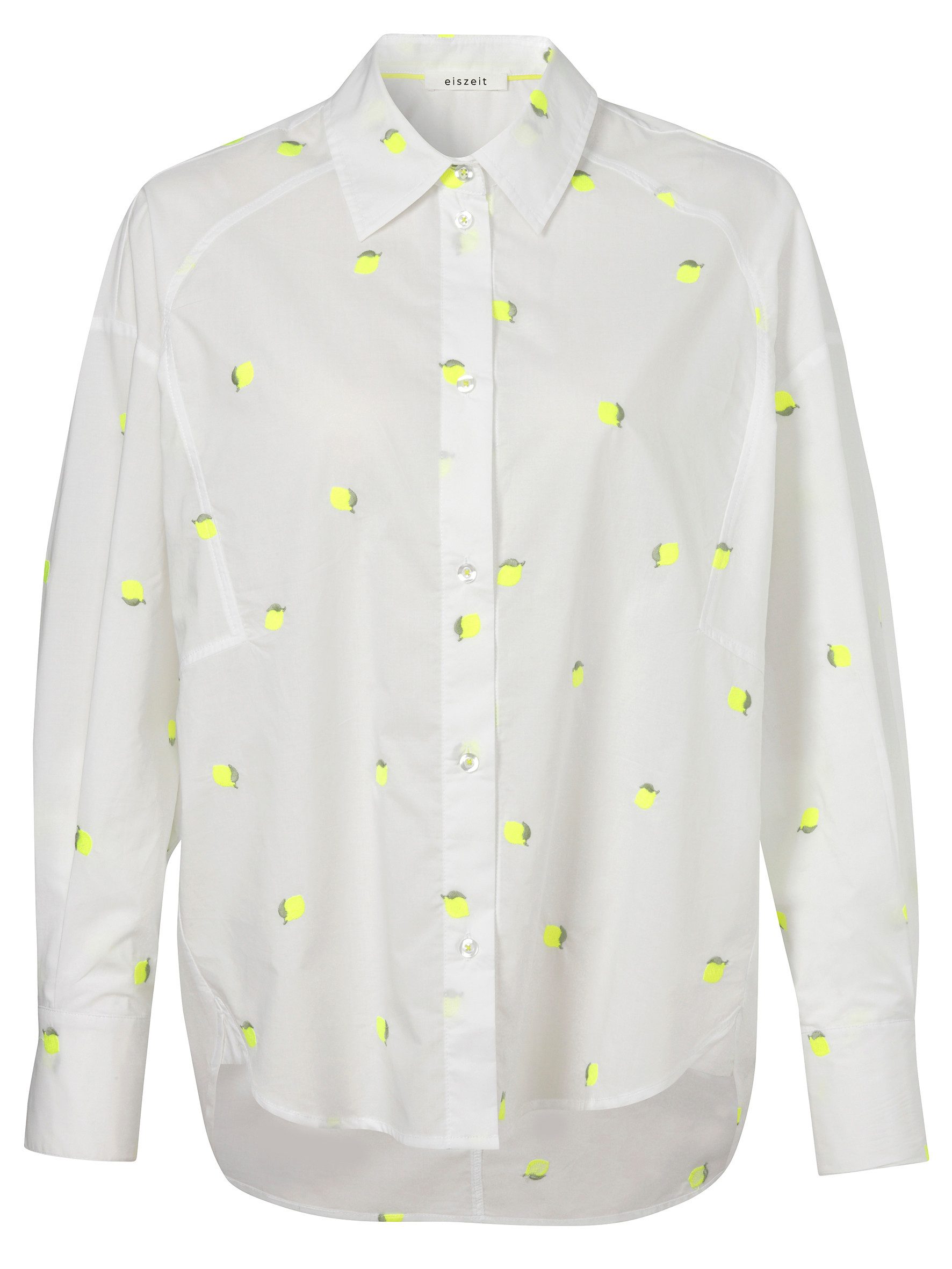 VIA APPIA Langarmbluse Bluse Hemdkragen 1/1 Arm Stickerei