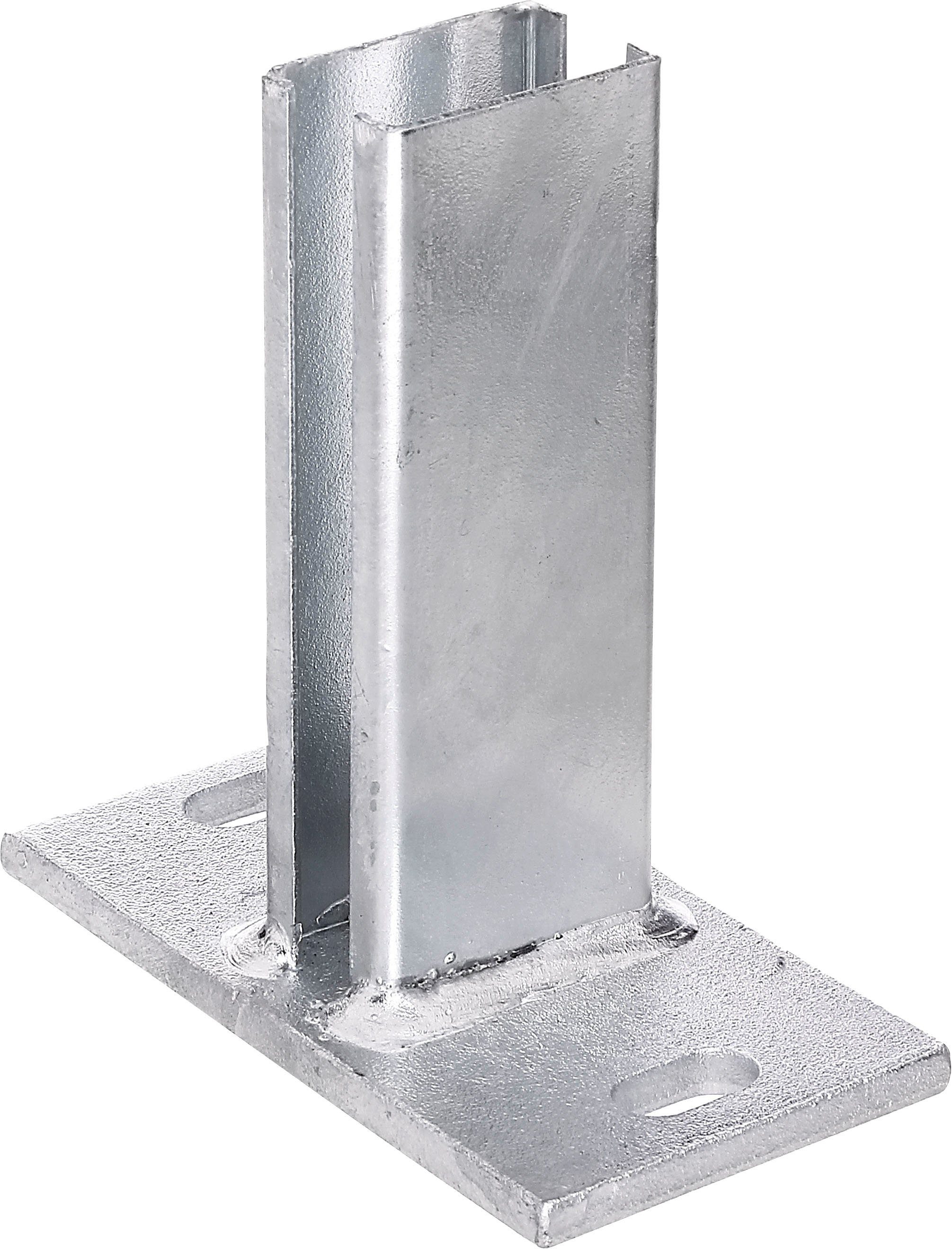 Alberts Поштова база, zum Aufschrauben, (Set, 2-St), zum Aufschrauben, feuerverzinkt, für Pfosten 60 x 40 mm