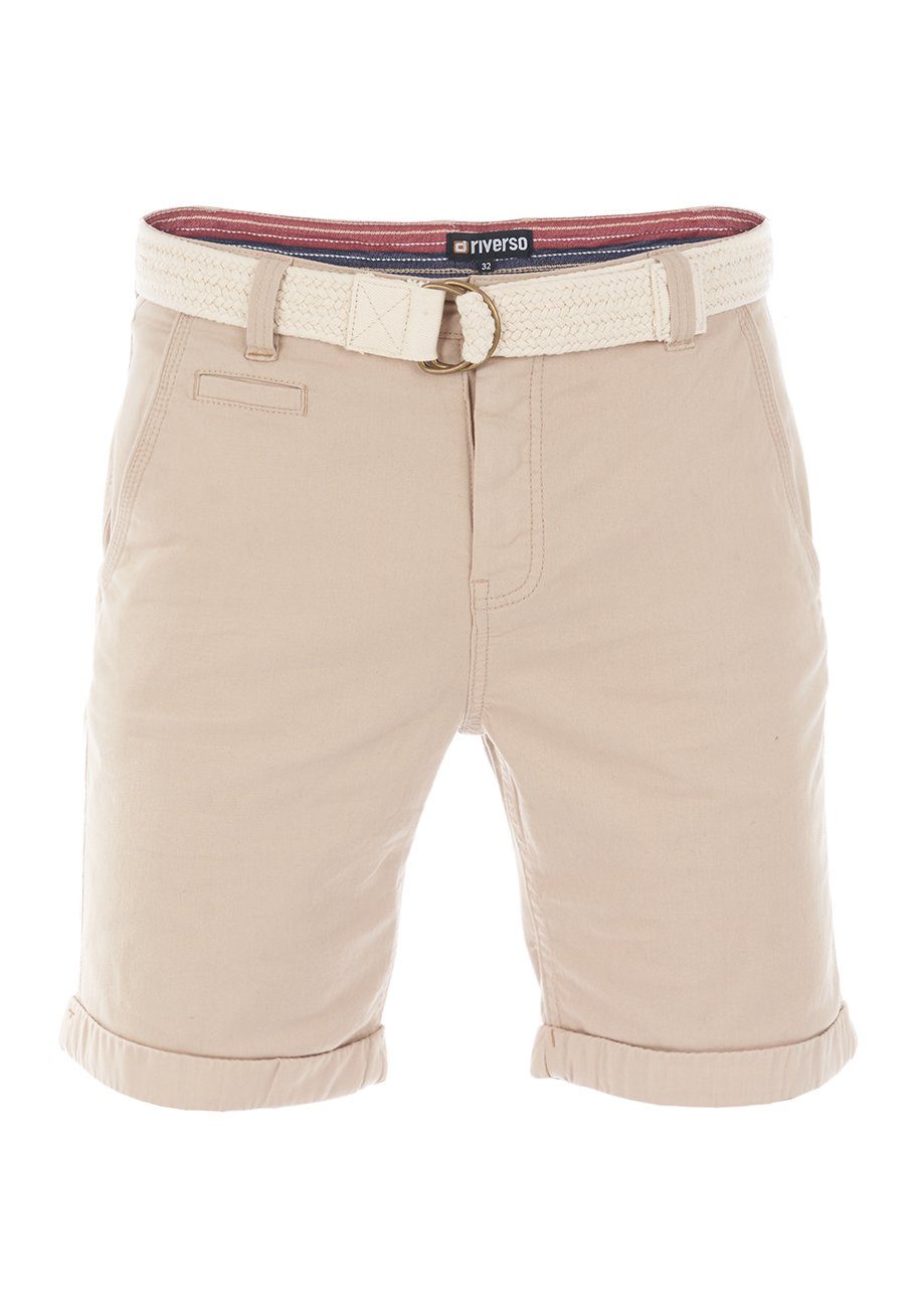 riverso Chinoshorts Herren Shorts RIVHenry Regular Fit Bermudashorts mit Gürtel