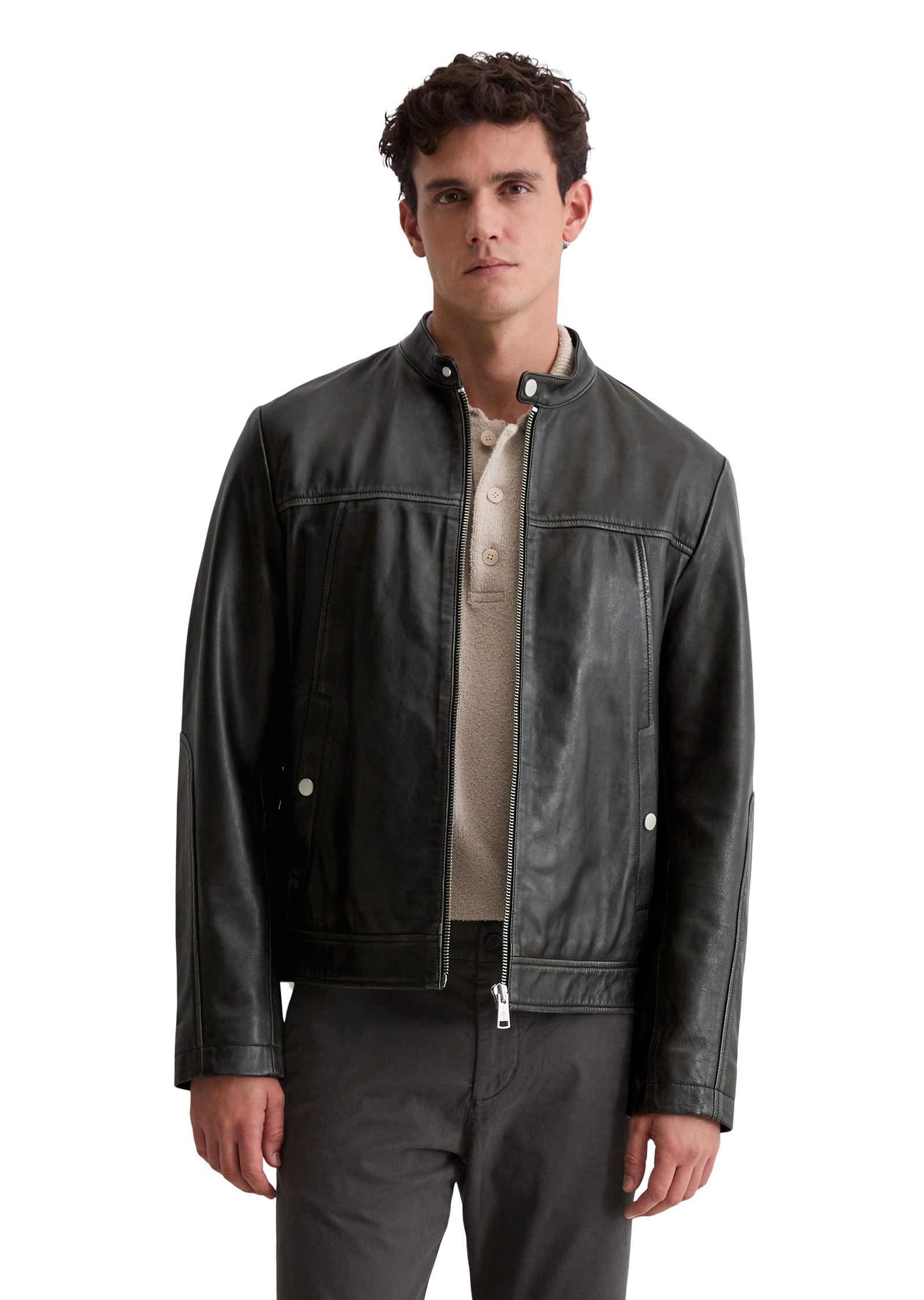 Marc O'Polo Lederjacke im Biker-Style regular fit aus edlem Lammleder günstig online kaufen