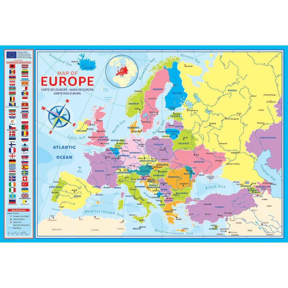 EUROGRAPHICS Puzzle Europakarte, 200 Puzzleteile