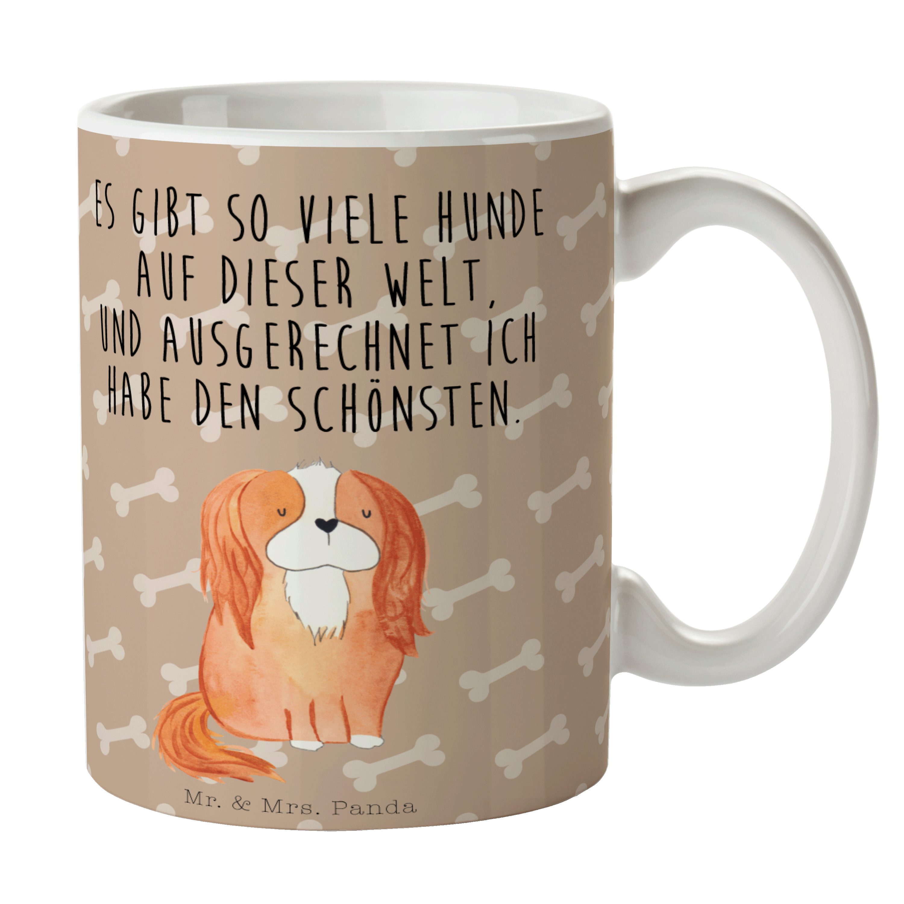 Geschenk, Mr. King Panda Spaniel - Charles Vierbeiner, Tasse Ta, & Cavalier - Hundeglück Mrs. Keramik
