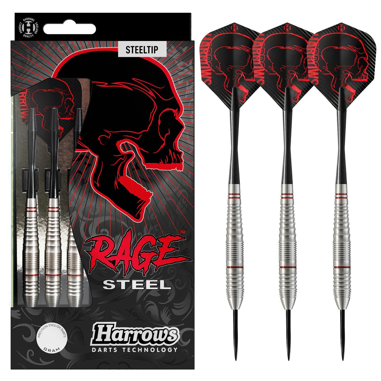 Dartpfeil HARROWS Rage Steel 22g Red/Black