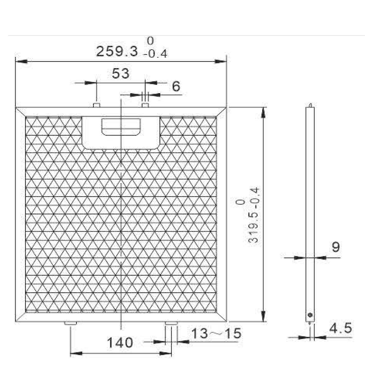 NEG Metallfettfilter NEG Fett-Filter FF17-10 für NEG3660WH Dunstabzugsh, Zubehör für NEG3660WH